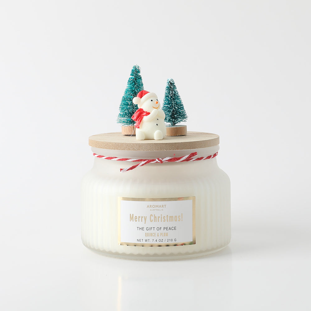 Aromart Snowman Quince & Plum Candle 210g