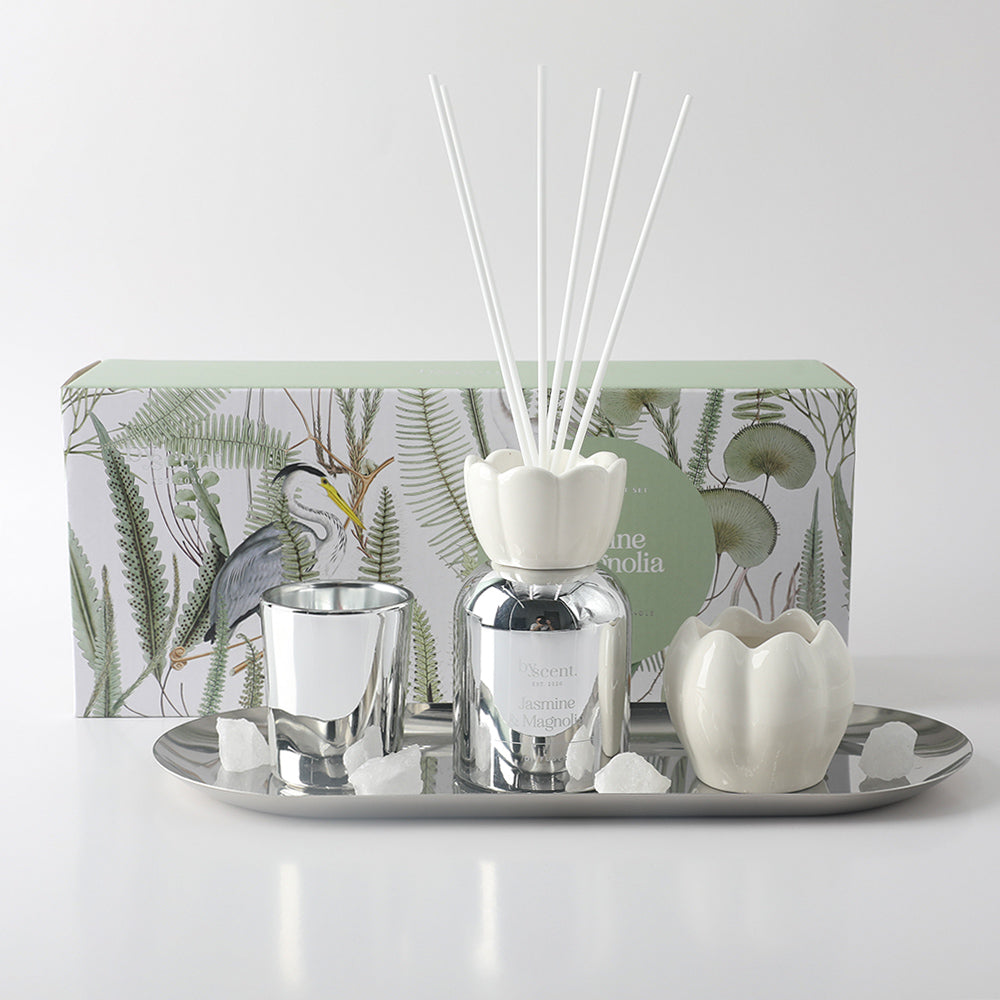 By Scent Jasmine & Magnolia Candle & Diffuser Set