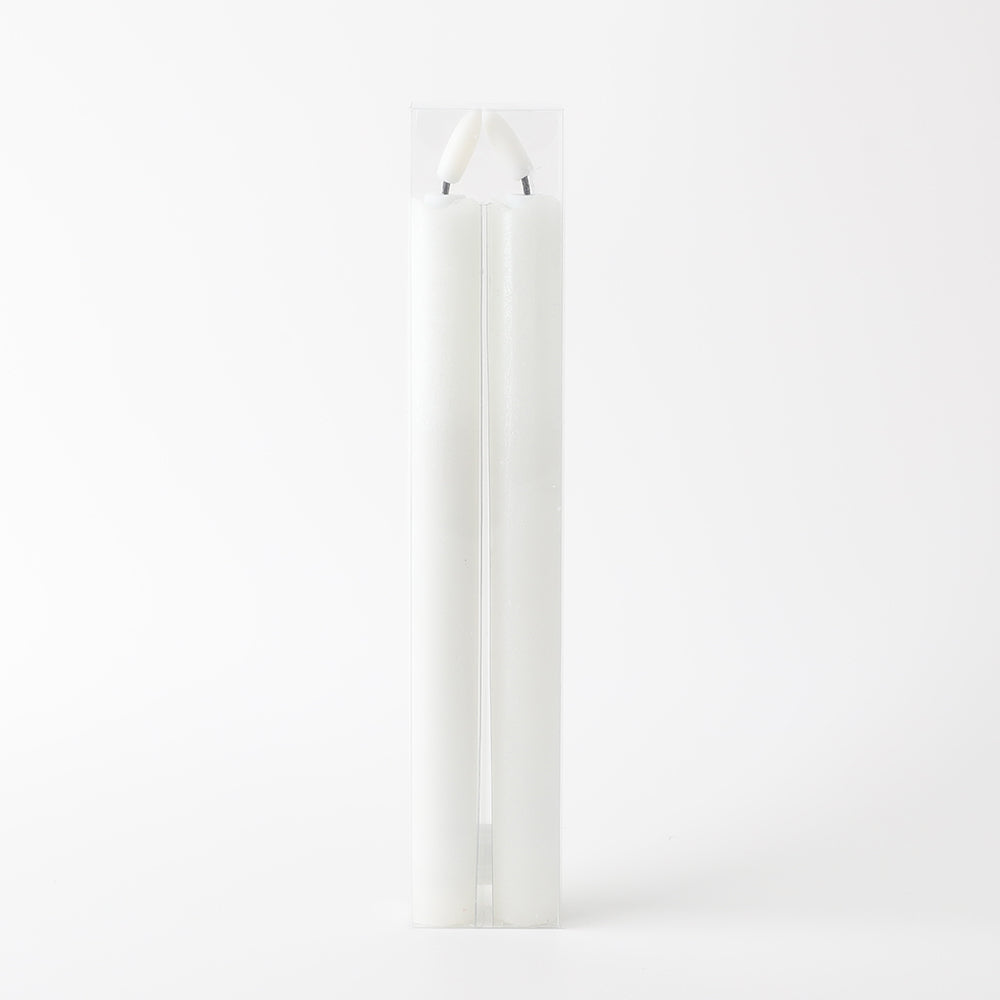 LED Pearl White Dinner Candle 2.2x25cm Set of 2