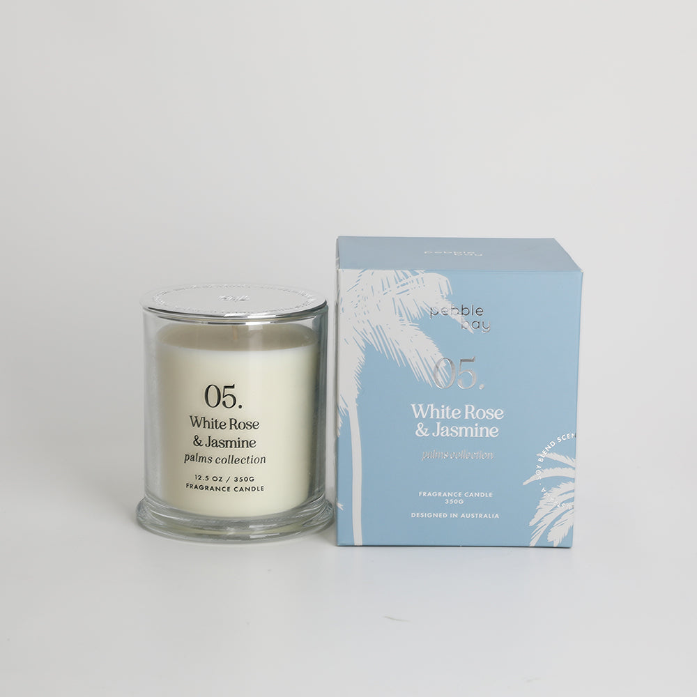 Pebble Bay 05 White Rose & Jasmine Candle 350g