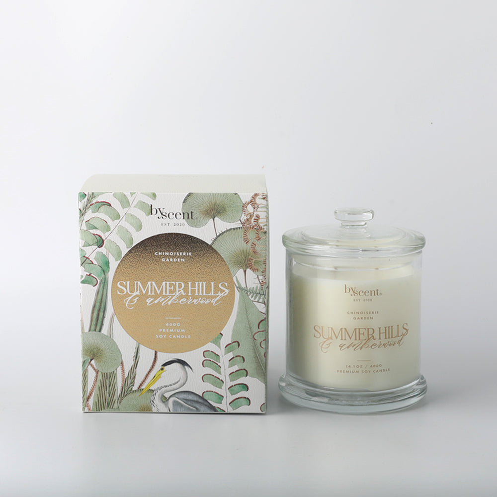 Summer Hills and Amber 400g Candle By Scents Aviary