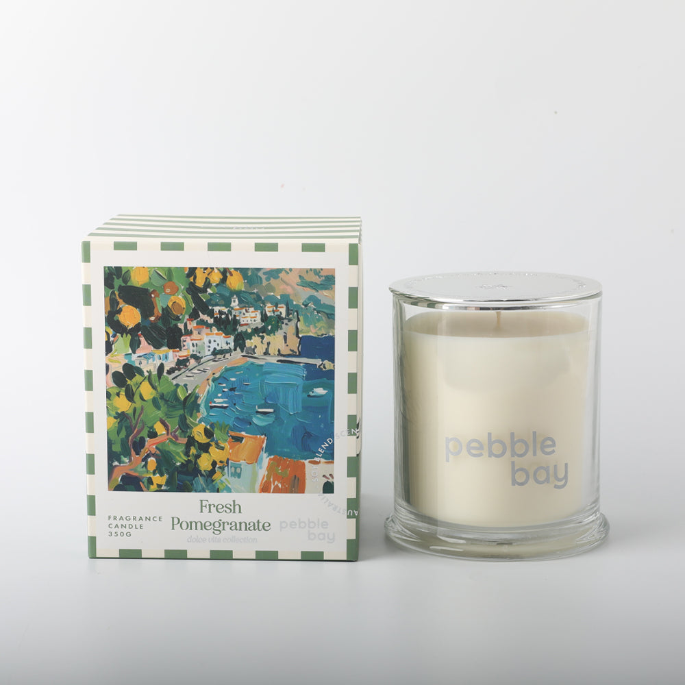 Fresh Pomegranate 350g Candle Pebble Bay Mediterranean
