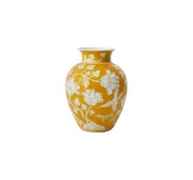 Oriental Vase 18cm Yellow