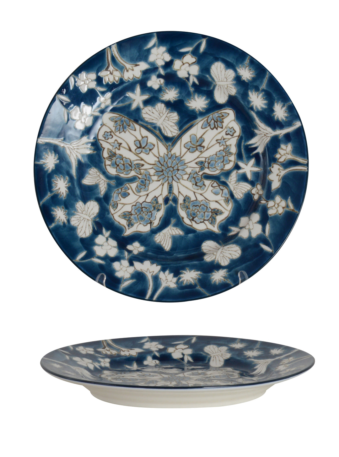 Butterfly Muse S/2 Dinner Plate 23cm Blue
