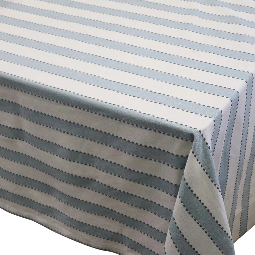 Flinders Woven Blue Stripe Tablecloth 145x230cm