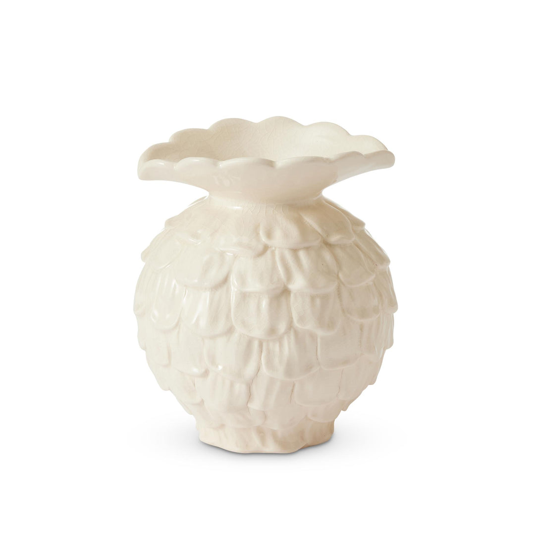 Maui White Crackle Vase Small D14.X16.5cm