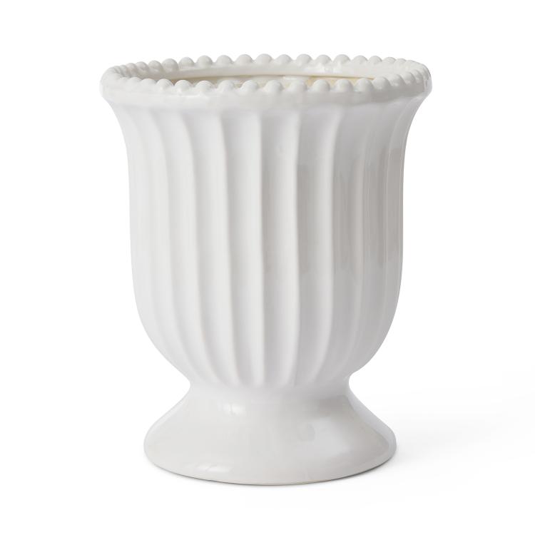 Cassie White Pedestal Vase D20Xh23Cm