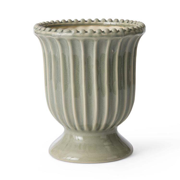 Cassie Sage Green Pedestal Vase D20Xh23Cm