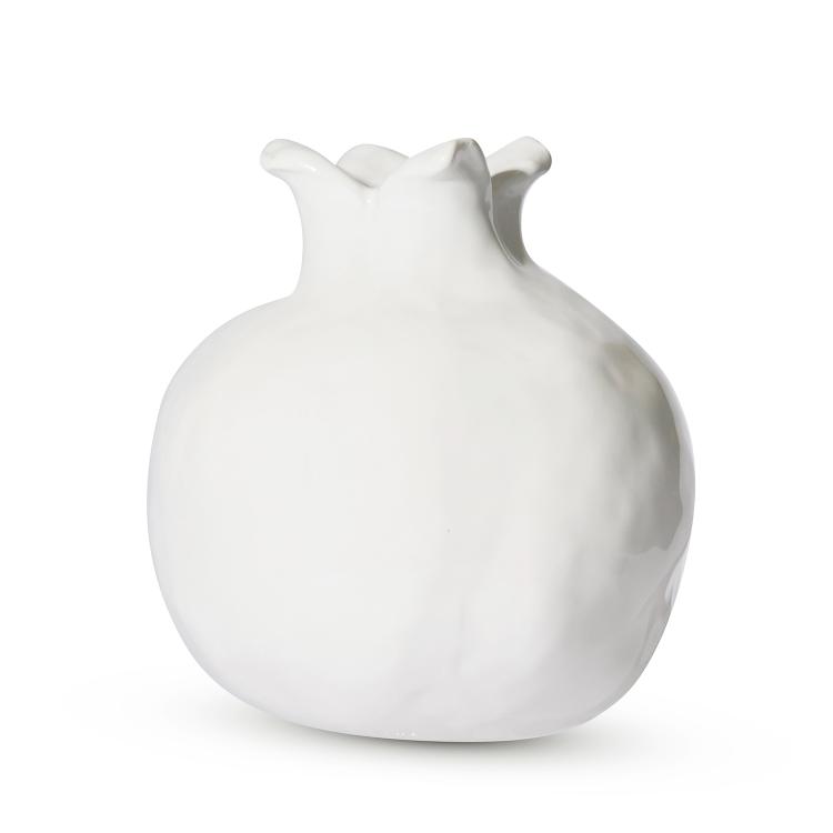 Pomegranate White Bud Vase Large D13Xh14Cm
