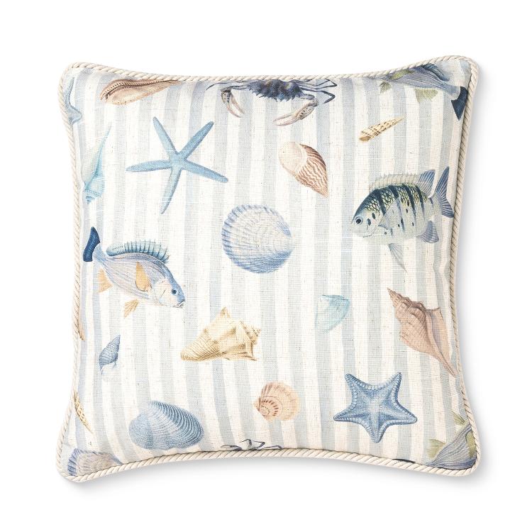 Reef Stripe Blue Cushion 50Cm