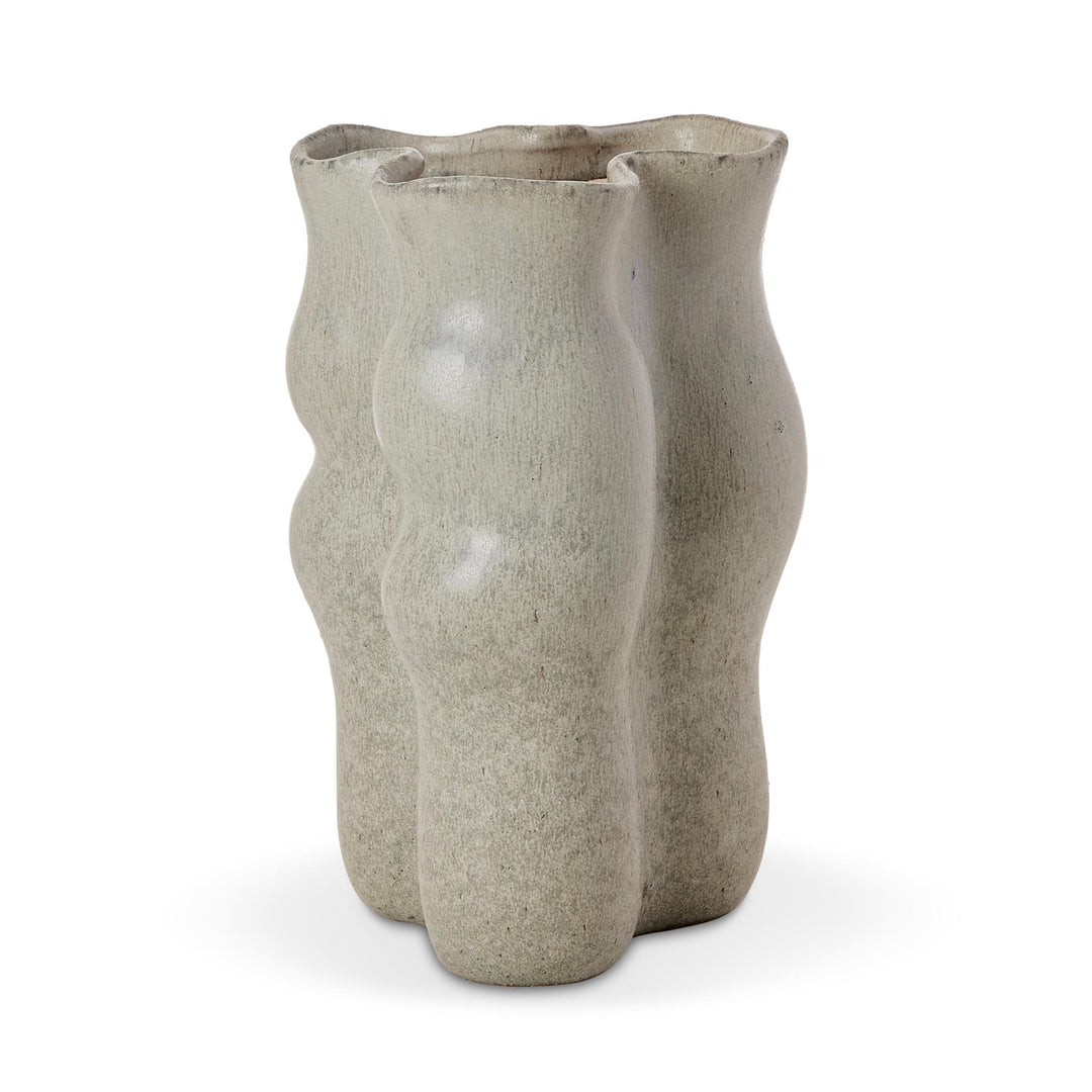 August Wavy Mineral Green Vase D22X33cm