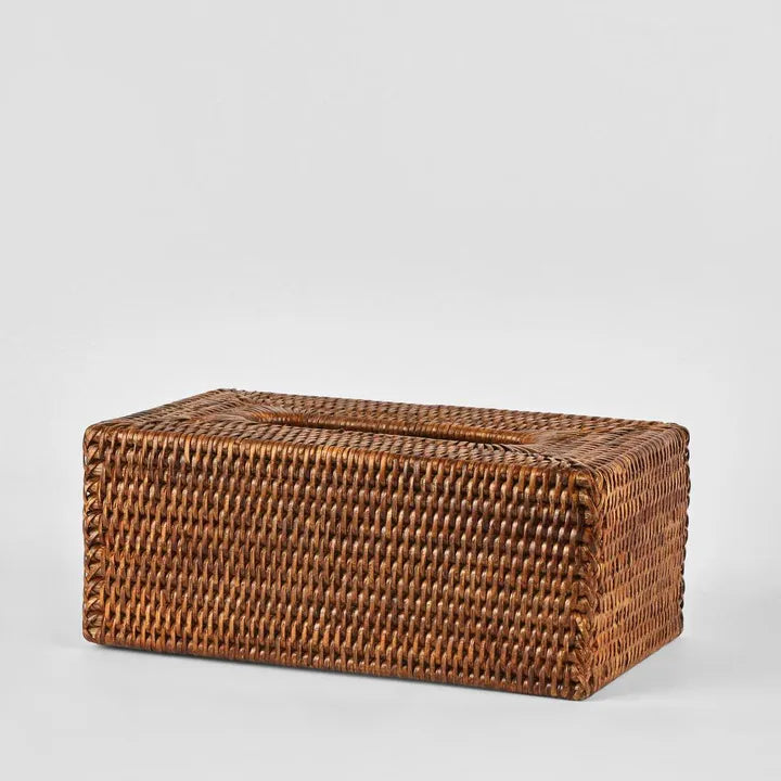 Paume Brown Rattan Rectangle Tissue Box 25x14.5x10.5cm