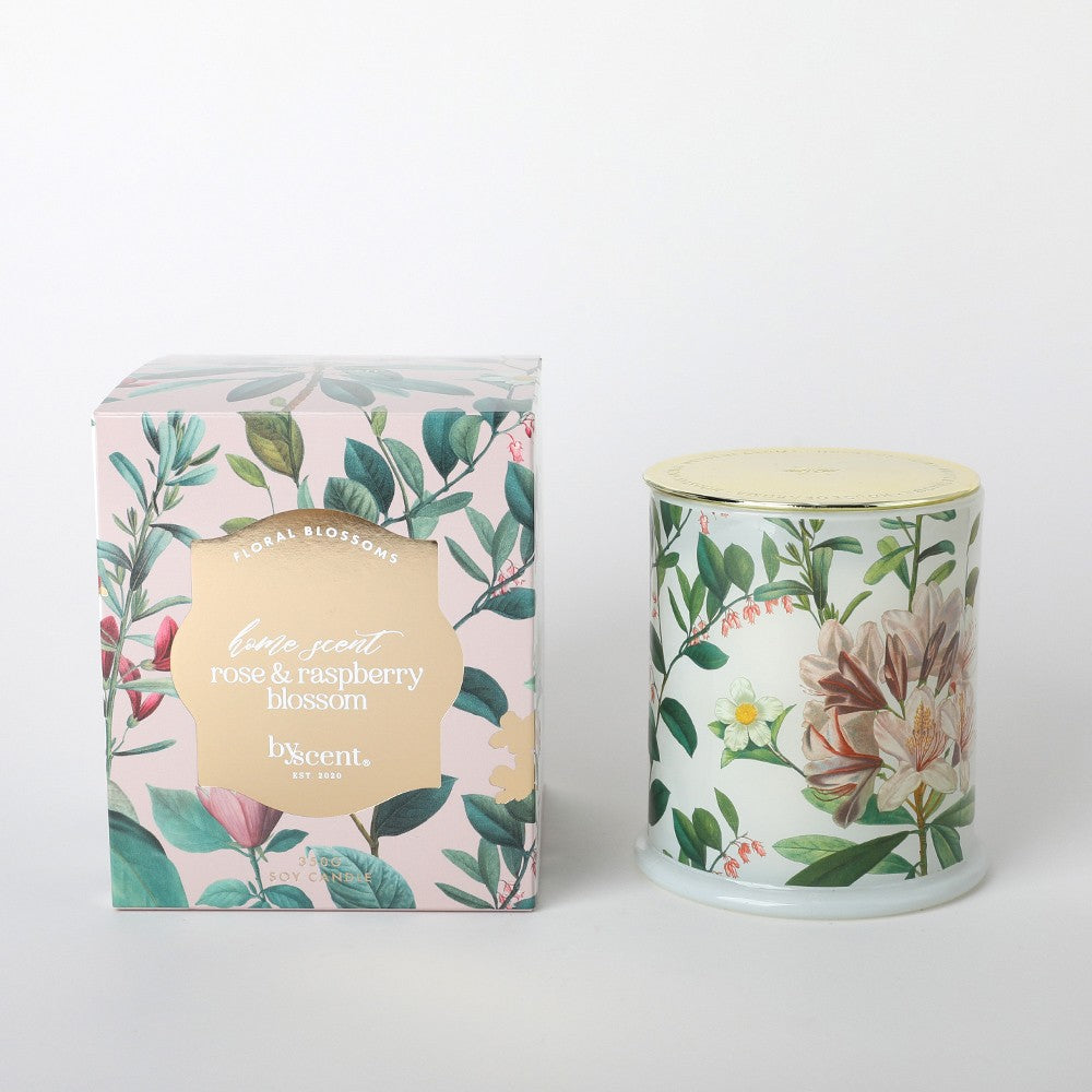 Rose & Rasberry Blossom 350g Candle By Scent
