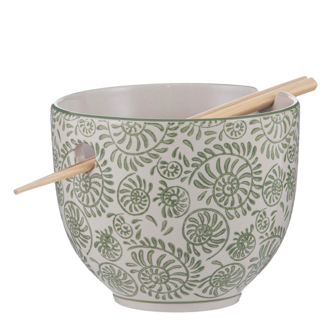 Nara Leaf Noodle Bowl With Chopsticks