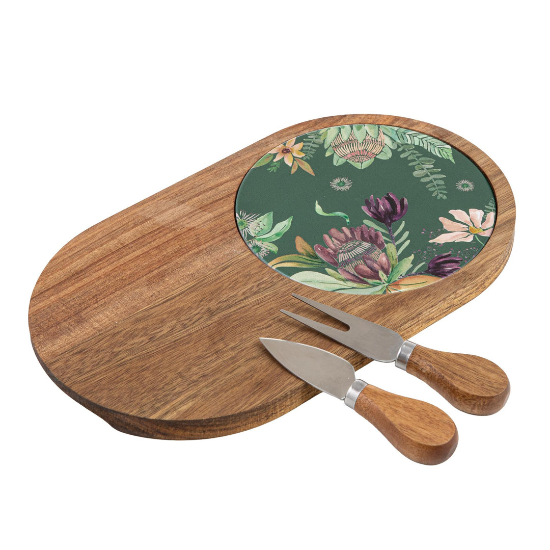 Leura Platter and Cheese Knife Set 30x17.5x2.7cm