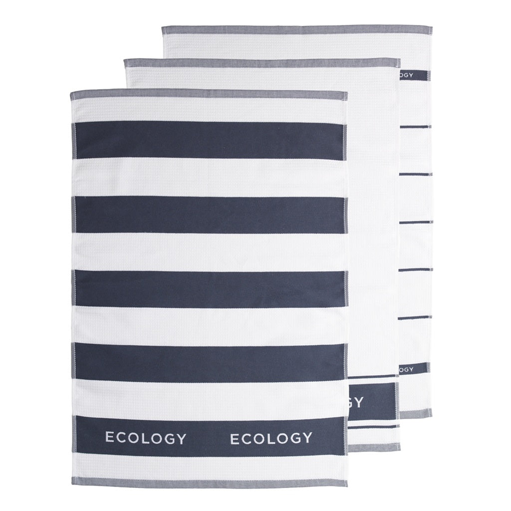 Ecology Fold Set of 3 Teatowels 50 x 80cm Slate