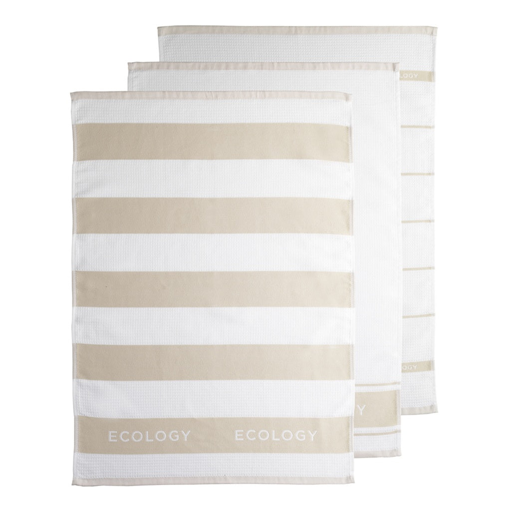 Ecology Fold Set of 3 Teatowels 50 x 80cm Pumice