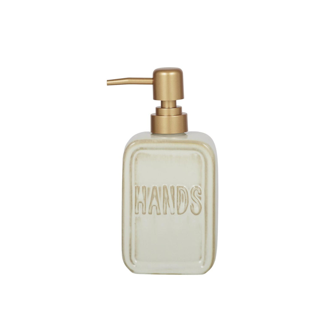 Hands Cer Soap Dispenser 8.5x18cm Ivory