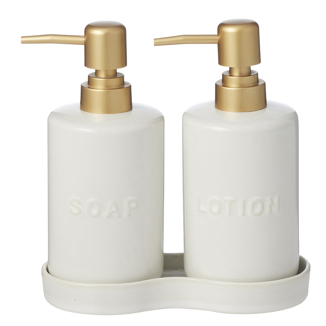 Smythe S/2 Cer Dispensers w Tray 17.5cm
