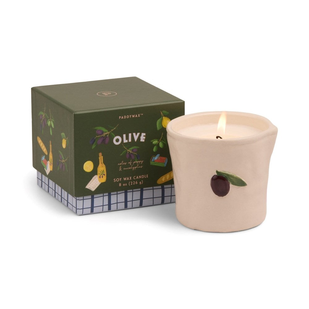 Bistro 8Oz Ceramic Candle Fig + Olive