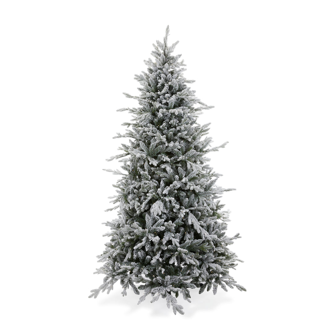 9 Ft Norwegian Pine Snow Tree 1220 Led 274 cm H x 173 cm W