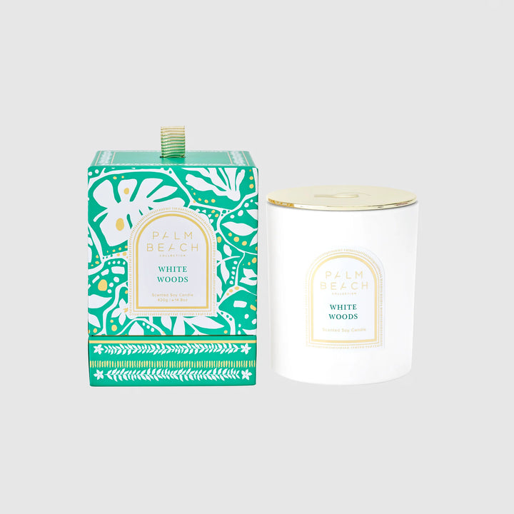 Palm Beach Collection Standard Candle 420g White Woods
