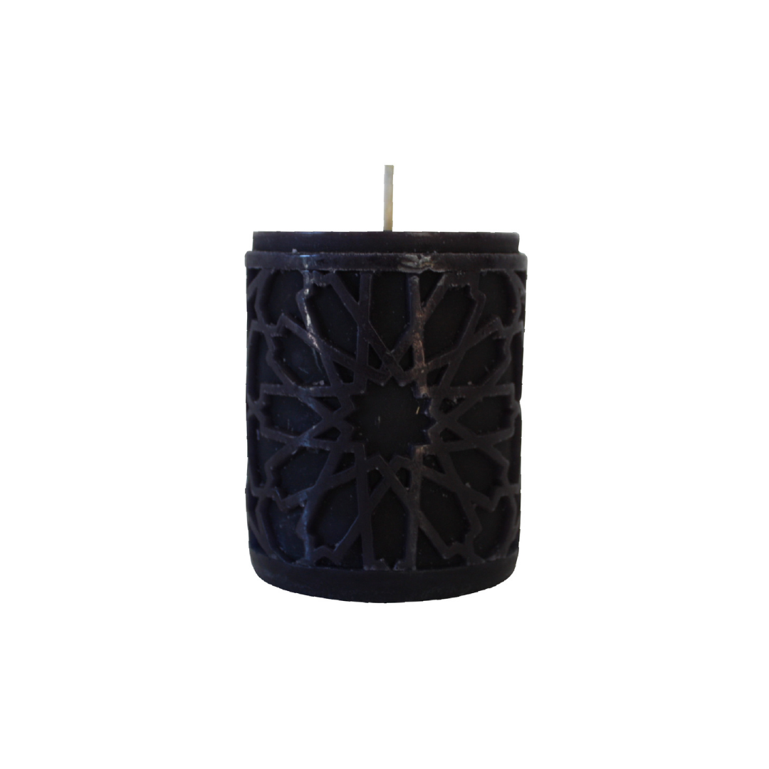 Mandala Candle Black 9x7cm (25hr burn)