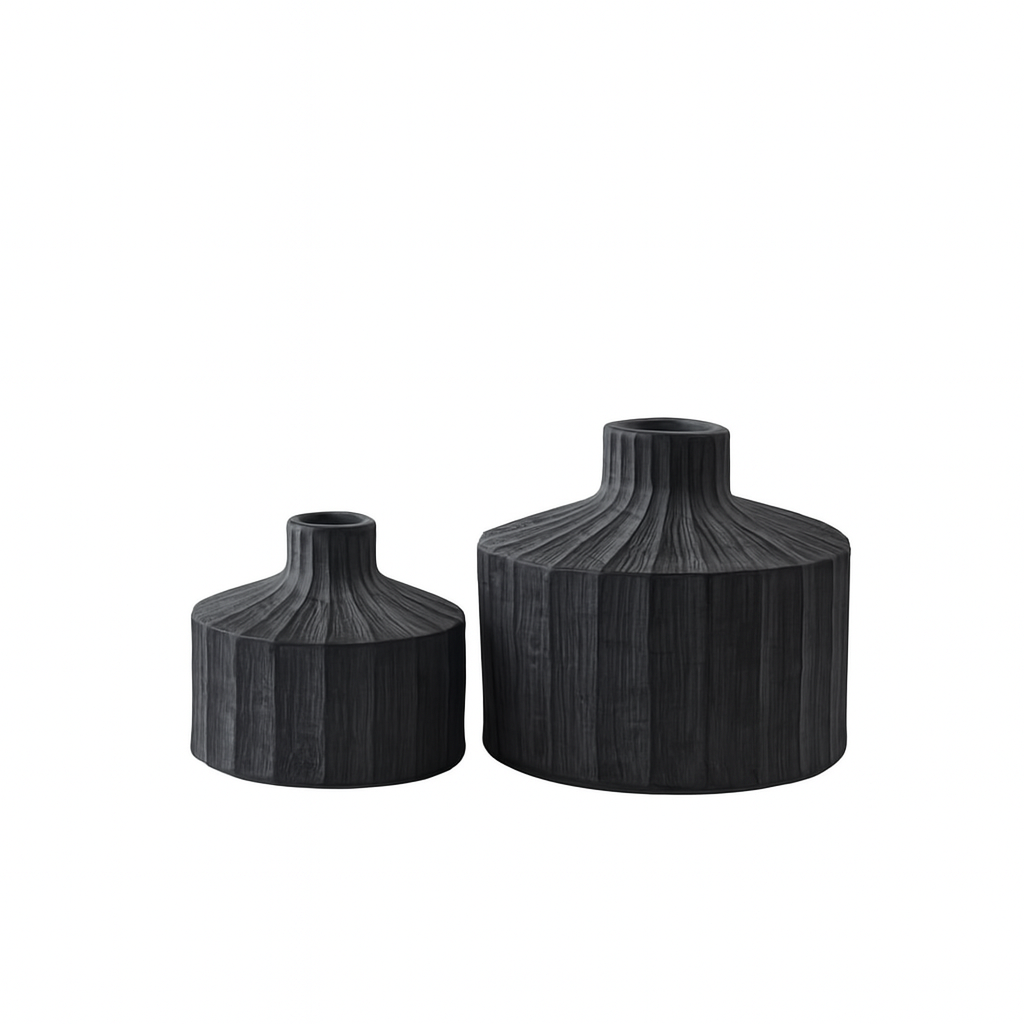 Onyx Vase Black (L) 19.5x23cm