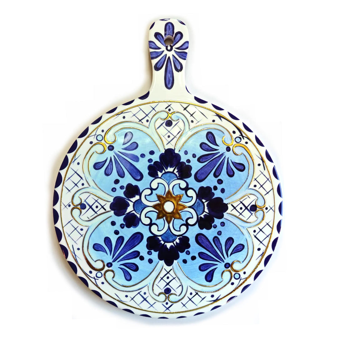 Harlow Ceramic Handled Trivet Blue Yellow