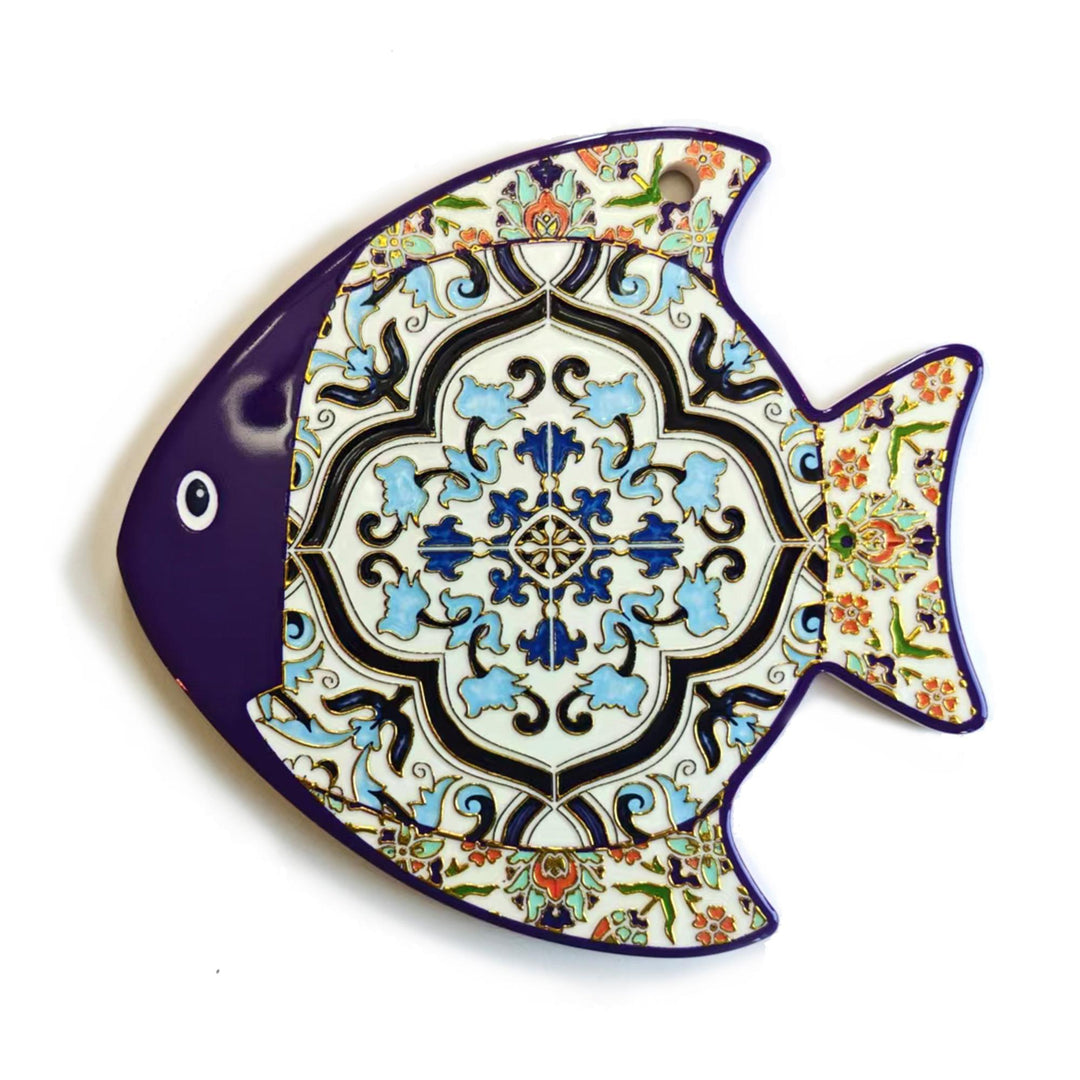 Jetty Ceramic Fish Trivet Blue Aqua