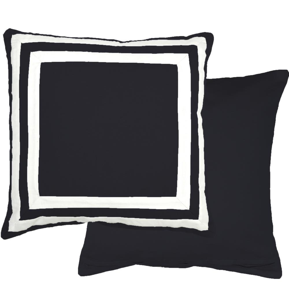 Lined Black Linen Cotton Cushion 50cm
