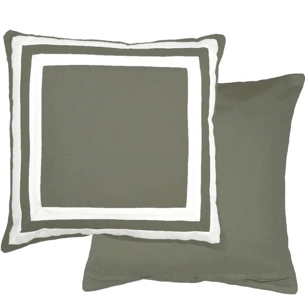 Lined Green Linen Cotton Cushion 50cm