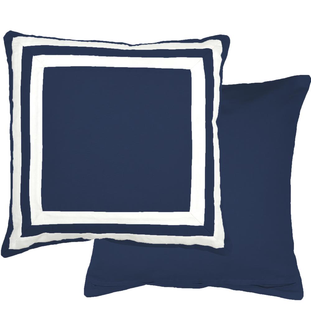 Lined Navy Linen Cotton Cushion 50cm