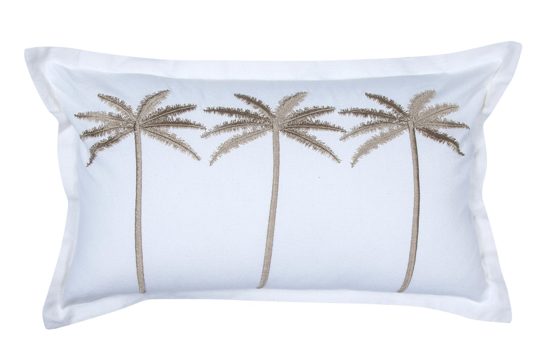 Palm Embroid Cushion White 30x50