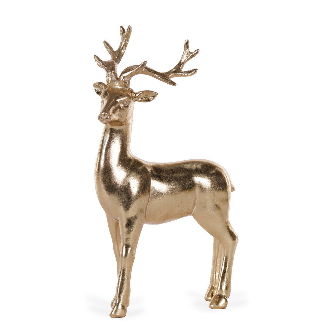 Metallic Gold Reindeer Standing 22.5 x 10 x 34 cm