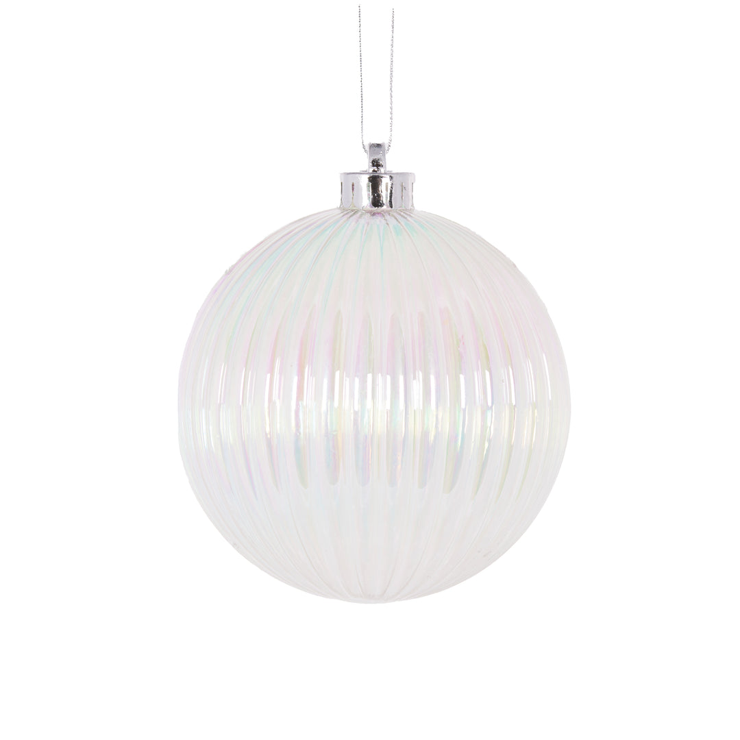 12cm Ribbed Iridescent Bauble 10 x 10 x 30.5 cm