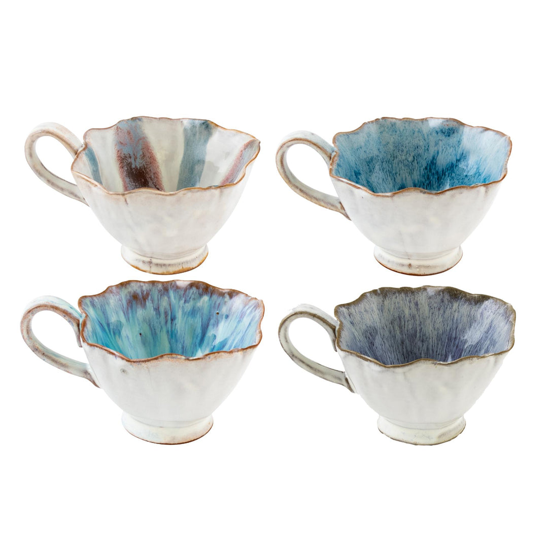 Yuki Stoneware Cup Aqua Glaze Asst