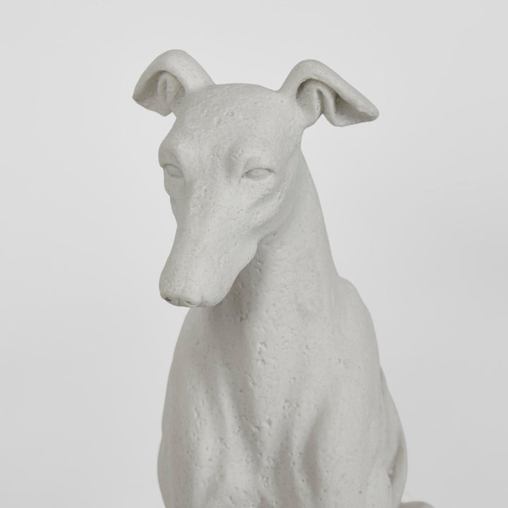 Finn Dog Sculpture White L:21 W:21.5 H:29.8