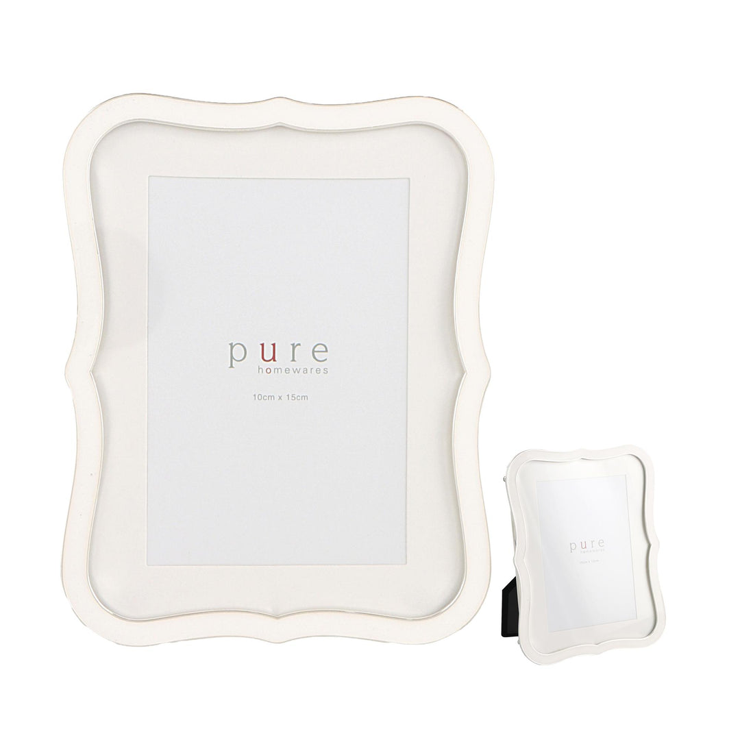 Pearce Enamel White Wave Frame Rect