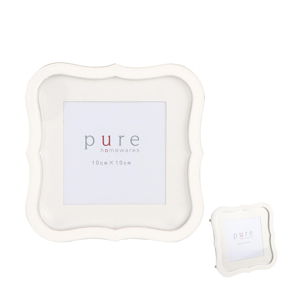 Pearce Enamel White Wave Frame Square