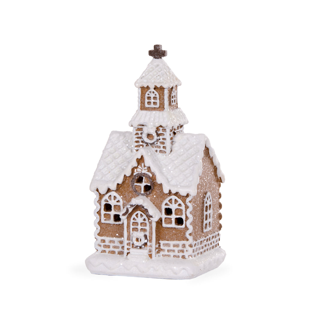 Mini Piped Gingerbread Church 7x6x13.5cm