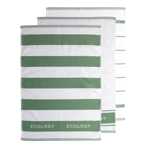 Ecology Fold Set of 3 Teatowels 50 x 80cm Cornflower