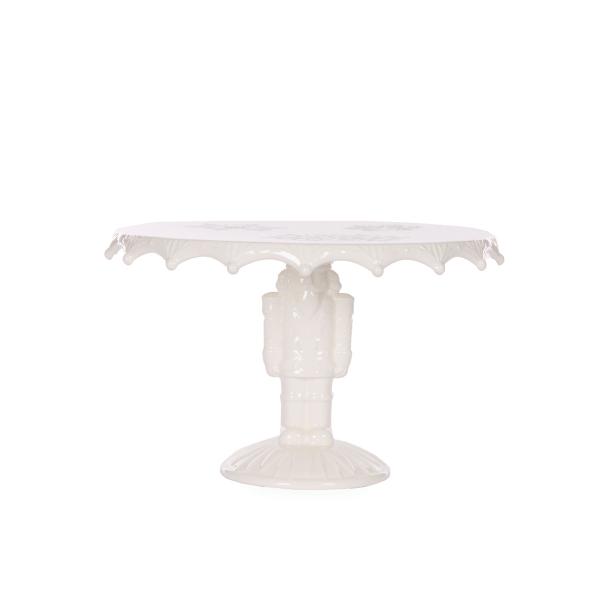27cm White Nutcracker Cake Stand 26.7x27x17.3cm