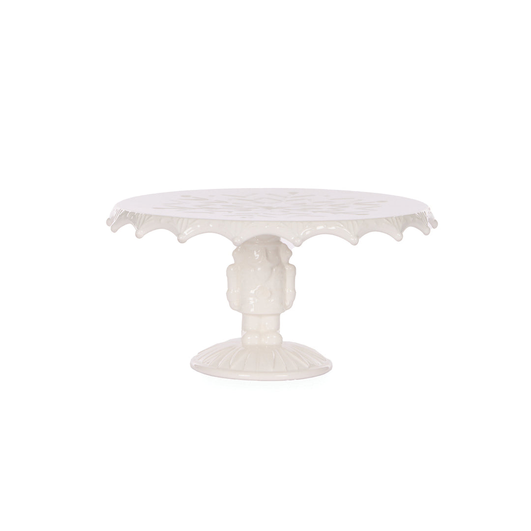 22cm White Nutcracker Cake Stand 21.6x21.9x11.3cm