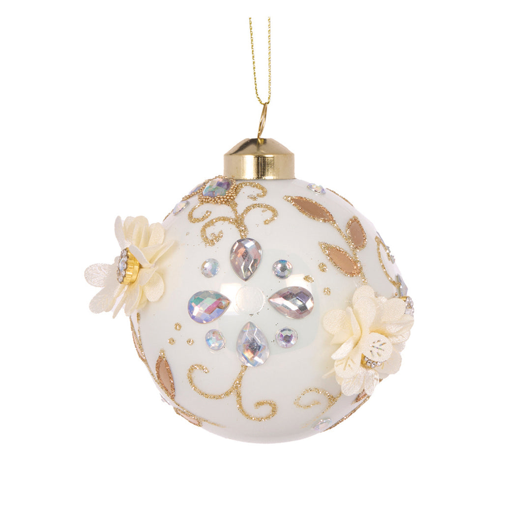 Embellished Floret Bauble 8cm Dia