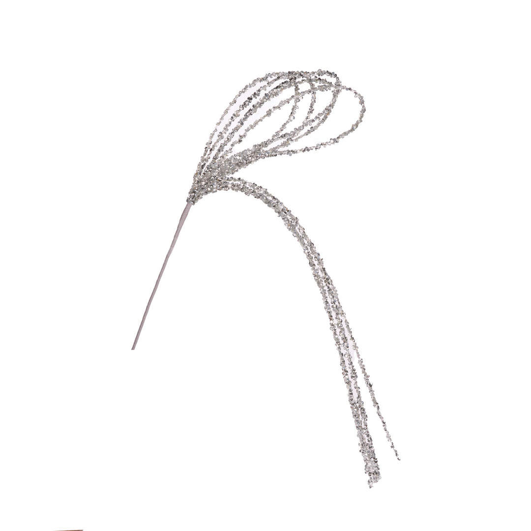 Silver Beaded Loop Spray 90cm