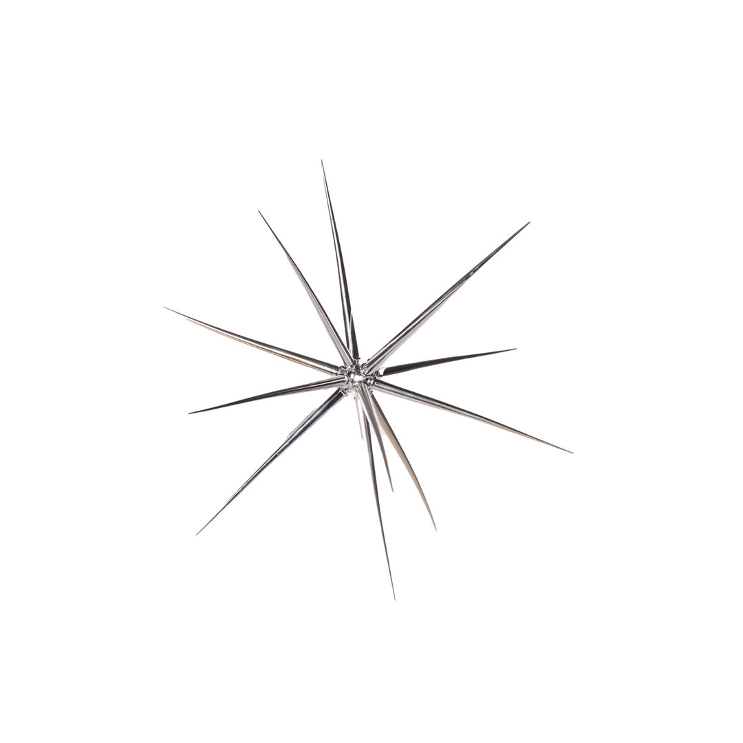 Small Metallic Silver Starburst Ornament 28x9.5x3cm
