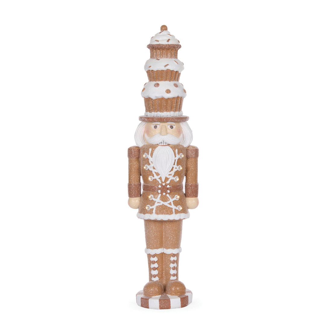 46.5 cm Piped Gingerbread Cupcake Nutcracker 12 x 10 x 46.5 cm