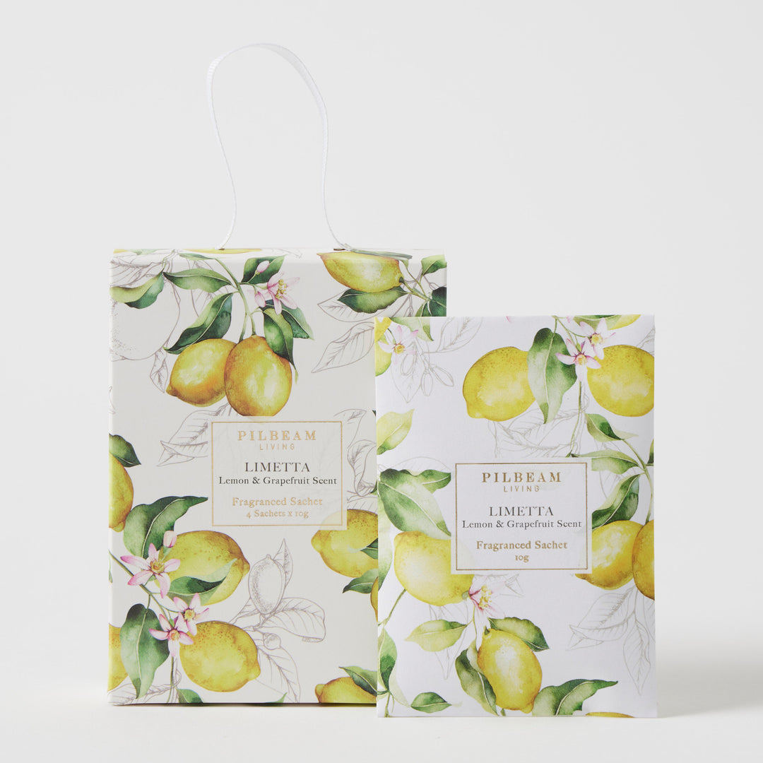 Limetta Scented Mini Sachets Set of 4 - Lemon & Grapefruit