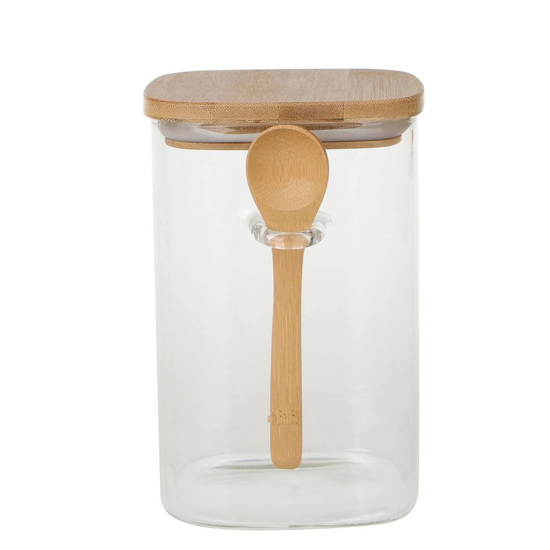 Glass & Spoon Jar Bamboo Med